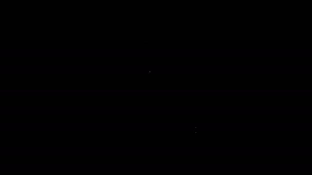 Bílá čára Mytí nádobí tekutá láhev ikona izolované na černém pozadí. Tekutý prací prášek na mytí nádobí. Grafická animace pohybu videa 4K — Stock video