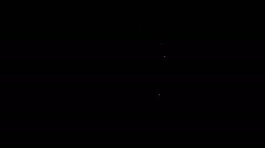 Beyaz çizgi uzaktan kontrol simgesi siyah arkaplanda izole edildi. 4K Video hareketli grafik canlandırması
