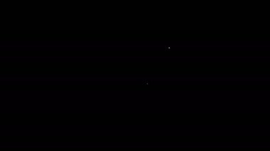 Siyah zemin üzerinde mikro devre işlemci simgesi olan beyaz çizgi Bilgisayar işlemcisi. Devre kartı işaretli çip ya da işlemci. Mikro işlemci. 4K Video hareketli grafik canlandırması