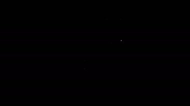 Beyaz çizgi Elektronik bilgisayar bileşenleri anakart dijital çip entegre bilim ikonu siyah zemin üzerinde izole. Devre kartı. 4K Video hareketli grafik canlandırması