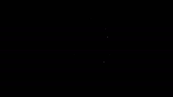 Bílá čára Ikona dálkového ovládání izolovaná na černém pozadí. Grafická animace pohybu videa 4K — Stock video