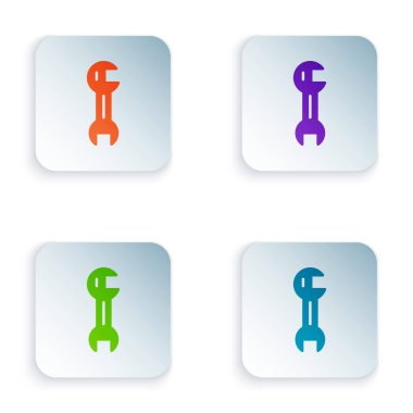 Renk Anahtarı simgesi beyaz arkaplanda izole edildi. Kare düğmelere renkli simgeleri yerleştir. Vektör.