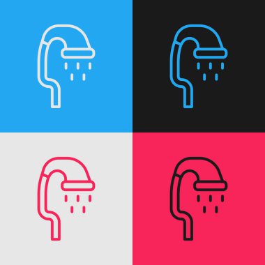 Pop sanat serisi evcil hayvan duş ikonu renk arkaplanında izole edilmiş. Vektör.