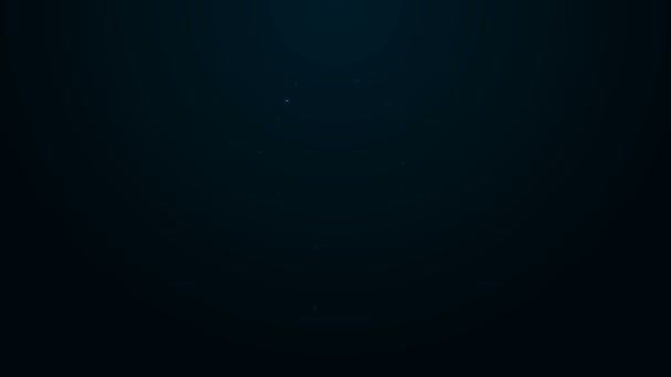Glödande neon line Bastu kvast ikon isolerad på svart bakgrund. Badrum från björkkvistar, grenar för ryskt ångbad, bastu, tvättstuga. 4K Video motion grafisk animation — Stockvideo