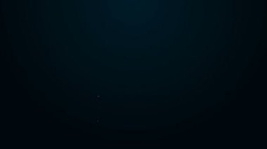 Parlayan neon hattı sauna eldiven simgesi siyah arkaplanda izole edildi. Kaplıca eldiveni. 4K Video hareketli grafik canlandırması