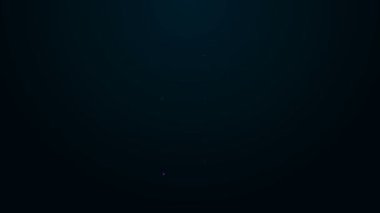 Parlayan neon hattı Sauna termometre simgesi siyah arkaplanda izole edildi. Sauna ve banyo malzemeleri. 4K Video hareketli grafik canlandırması