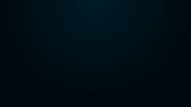 Parlayan neon hattı köpek simgesi siyah arkaplanda izole edildi. 4K Video hareketli grafik canlandırması