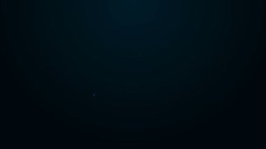 Parlayan neon hattı köpek kemiği simgesi siyah arkaplanda izole edildi. Besin sembolü. 4K Video hareketli grafik canlandırması