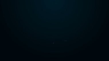 Parlayan neon hattı konum hayvan tımar ikonu siyah arkaplanda izole edildi. Evcil hayvan kuaförü. Köpekler ve kediler için berber dükkanı. 4K Video hareketli grafik canlandırması