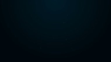Parlayan neon hattı Koşu bandı makine simgesi siyah arkaplanda izole edildi. 4K Video hareketli grafik canlandırması