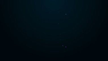 Siyah arka planda izole edilmiş klinik rekor simgesi olan parlak neon çizgisi tıbbi pano. Reçete, tıbbi kontrol işaretleri raporu. 4K Video hareketli grafik canlandırması