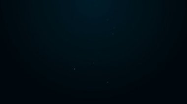 Siyah arka planda izole edilmiş parlak neon hattı kahve fincanı. 4K Video hareketli grafik canlandırması