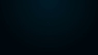 Parlayan neon hattı Aqualung simgesi siyah arkaplanda izole edildi. Dalgıçlar için oksijen tüpü. Dalış ekipmanları. Olağanüstü bir spor. Su altı ekipmanları. 4K Video hareketli grafik canlandırması