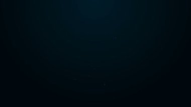 Parlayan neon hattı Snorkel simgesi siyah arkaplanda izole edildi. Su altı ekipmanları. 4K Video hareketli grafik canlandırması