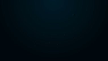 Parlayan neon çizgili can yeleği simgesi siyah arkaplanda izole edildi. Can yeleği ikonu. Olağanüstü bir spor. Spor malzemeleri. 4K Video hareketli grafik canlandırması