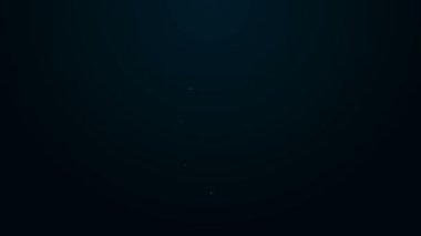 Parlayan neon çizgili bıçak simgesi siyah arkaplanda izole edildi. Ordu bıçağı. 4K Video hareketli grafik canlandırması