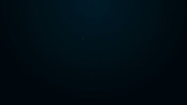 Parlayan neon hattı Aqualung simgesi siyah arkaplanda izole edildi. Dalgıçlar için oksijen tüpü. Dalış ekipmanları. Olağanüstü bir spor. Su altı ekipmanları. 4K Video hareketli grafik canlandırması