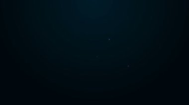 Parlayan neon hattı kutup ayısı başı simgesi siyah arkaplanda izole edildi. 4K Video hareketli grafik canlandırması