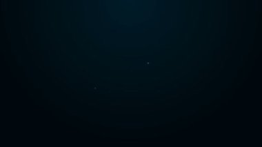 Parlayan neon hattı siyah arka planda izole edilmiş bir araba simgesi. 4K Video hareketli grafik canlandırması