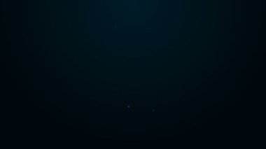 Parlayan neon çizgisi Batarya simgesi siyah arkaplanda izole edildi. Şimşek sembolü. 4K Video hareketli grafik canlandırması