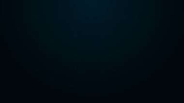 Siyah arka planda izole edilmiş çizgili parlak neon çizgili Noel şekeri çubuğu. Mutlu Noeller ve mutlu yıllar. 4K Video hareketli grafik canlandırması