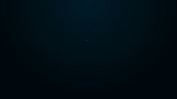 Светящийся неоновая линия Aqualung значок изолирован на черном фоне. Кислородный баллон для ныряльщика. Оборудование для ныряния. Экстремальный спорт. Подводное оборудование. Видеографическая анимация 4K — стоковое видео