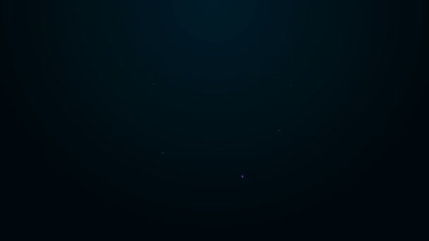 Linea neon incandescente Icona maschera subacquea isolata su sfondo nero. Sport estremi. Attrezzatura subacquea subacquea. Animazione grafica 4K Video motion — Video Stock