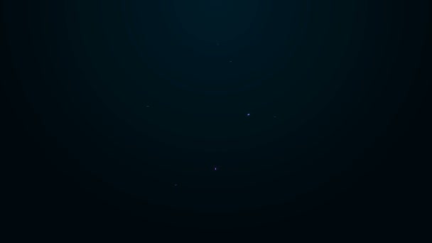 Icono de Aqualung de línea de neón brillante aislado sobre fondo negro. Casco de buceo. Equipo submarino de buceo. Animación gráfica de vídeo 4K — Vídeos de Stock