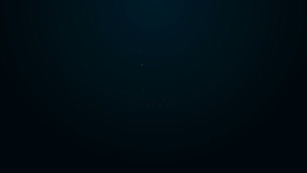 Icono de pulpo de línea de neón brillante aislado sobre fondo negro. Animación gráfica de vídeo 4K — Vídeo de stock