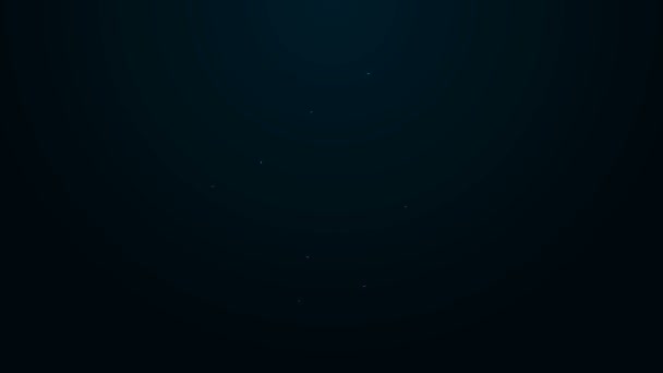 Linea neon luminosa Icona Lifebuoy isolata su sfondo nero. Simbolo di Lifebelt. Animazione grafica 4K Video motion — Video Stock