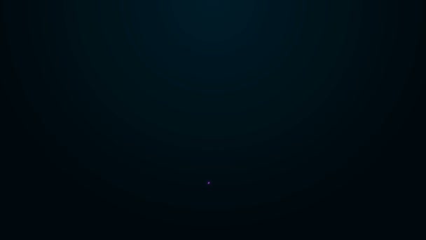 Glödande neon linje Scallop havet skal ikon isolerad på svart bakgrund. Seashell-tecknet. 4K Video motion grafisk animation — Stockvideo
