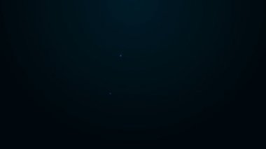 Parlayan neon hattı elektrik karıştırıcı simgesi siyah arkaplanda izole edildi. Mutfak blenderi. 4K Video hareketli grafik canlandırması
