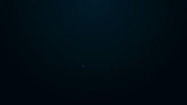 Parlayan neon hattı ekmek simgesi siyah arkaplanda izole edildi. 4K Video hareketli grafik canlandırması