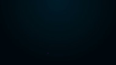 Parlayan neon hattı kesme tahtası simgesi siyah arkaplanda izole edildi. Kesme tahtası sembolü. 4K Video hareketli grafik canlandırması