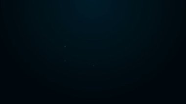 Parlayan neon çizgisi kalp şeklindeki Candy ve yay simgesi siyah arka planda izole edildi. Sevgililer Günü. 4K Video hareketli grafik canlandırması