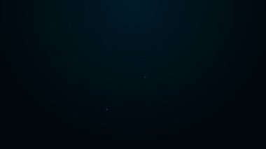 Parlayan neon hattı Mutfak çırpma ve bowling ikonu siyah arka planda izole edildi. Mutfak aletleri, yumurta çırpıcı. Çatal bıçak seti. Yemek karışımı sembolü. 4K Video hareketli grafik canlandırması