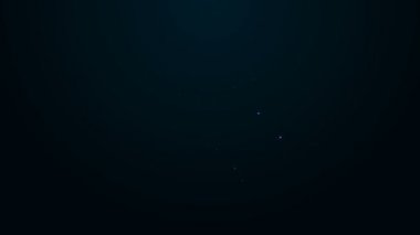 Borsa büyüme grafikleri ve kara fon üzerinde izole edilmiş para ikonu ile parlayan neon hattı Bilgisayar. Ekranda ok grafikleri olan bir monitör. 4K Video hareketli grafik canlandırması