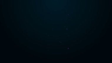 Parlak neon hattı ATM - Otomatik veznedar makinesi ve para ikonu siyah arkaplanda izole edildi. 4K Video hareketli grafik canlandırması