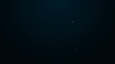 Parlayan neon hattı İş Finans Raporu simgesi siyah arkaplanda izole edildi. Denetim ve analiz, belge, plan sembolü. 4K Video hareketli grafik canlandırması