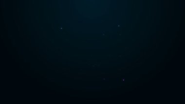 Parlayan neon hattı web sitesi, borsa büyüme grafikleri ve kara arka planda izole edilmiş para ikonu. Ekranda ok grafikleri olan bir monitör. 4K Video hareketli grafik canlandırması