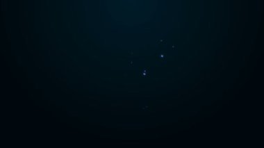 Siyah zemin üzerinde kağıt ve belge simgesi bulunan parlak neon hat ofis dizinleri. Ofis dosyaları. Dosya arşivleme işareti. 4K Video hareketli grafik canlandırması