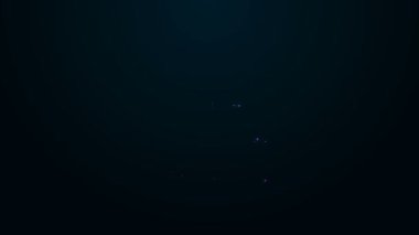 Parlayan neon hattı Finansal kitap simgesi siyah arka planda izole edildi. 4K Video hareketli grafik canlandırması