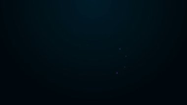 Parlayan neon hattı kredi kartı simgesi siyah arkaplanda izole edildi. Çevrimiçi ödeme. Nakit çekilmesi. Finansal operasyonlar. Alışveriş tabelası. 4K Video hareketli grafik canlandırması