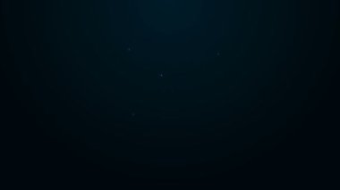 Parlayan neon hattı İsrail bayrağı siyah arka planda izole edildi. Ulusal vatanseverlik sembolü. 4K Video hareketli grafik canlandırması