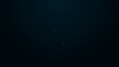 Parlayan neon hattı Tombstone ve siyah arka planda izole edilmiş David ikonu yıldızı. Yahudi mezar taşı. Mezar taşı simgesi. 4K Video hareketli grafik canlandırması