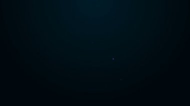 Parlayan neon hattı Yahudi torah kitap ikonu siyah arka planda izole edildi. Musa 'nın Pentateuch' u. İncil 'in kapağında Davut Yıldızı' nın resmi var. 4K Video hareketli grafik canlandırması