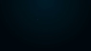 Parlayan neon hattı geleneksel ram boynuzu, siyah arkaplanda izole edilmiş shofar ikonu. Rosh hashanah, Yahudi yeni yıl bayramı geleneksel sembolü. 4K Video hareketli grafik canlandırması