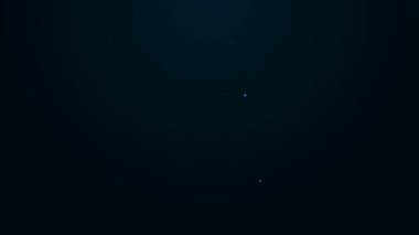 Parlayan neon hattı yeni yıl hedefleri listesi ve siyah arkaplanda izole edilmiş plan simgesi. Mutlu Noeller ve mutlu yıllar. 4K Video hareketli grafik canlandırması