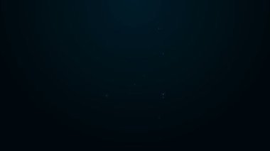 Parlayan neon hattı bira siyah arkaplanda izole edilebilir. 4K Video hareketli grafik canlandırması