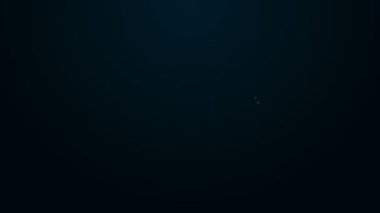 Parlayan neon hattı Zarfta siyah arkaplanda izole edilmiş noel partisi davetiye kartı simgesi var. Mutlu Noeller ve mutlu yıllar. 4K Video hareketli grafik canlandırması